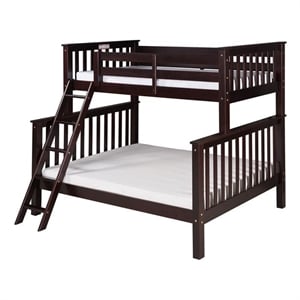 Santa Fe Mission Tall Bunk Bed Twin over Full - Angle Ladder - Cappuccino Finish