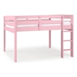 Tribeca Solid Wood Low Loft Bed Frame / Slat Mattress Foundation / Twin - Pink