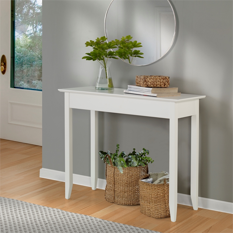Shaker Style Console Table White Finish