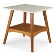 Mid Century Modern End Table Castanho and White Finish