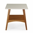 Mid Century Modern End Table Castanho and White Finish