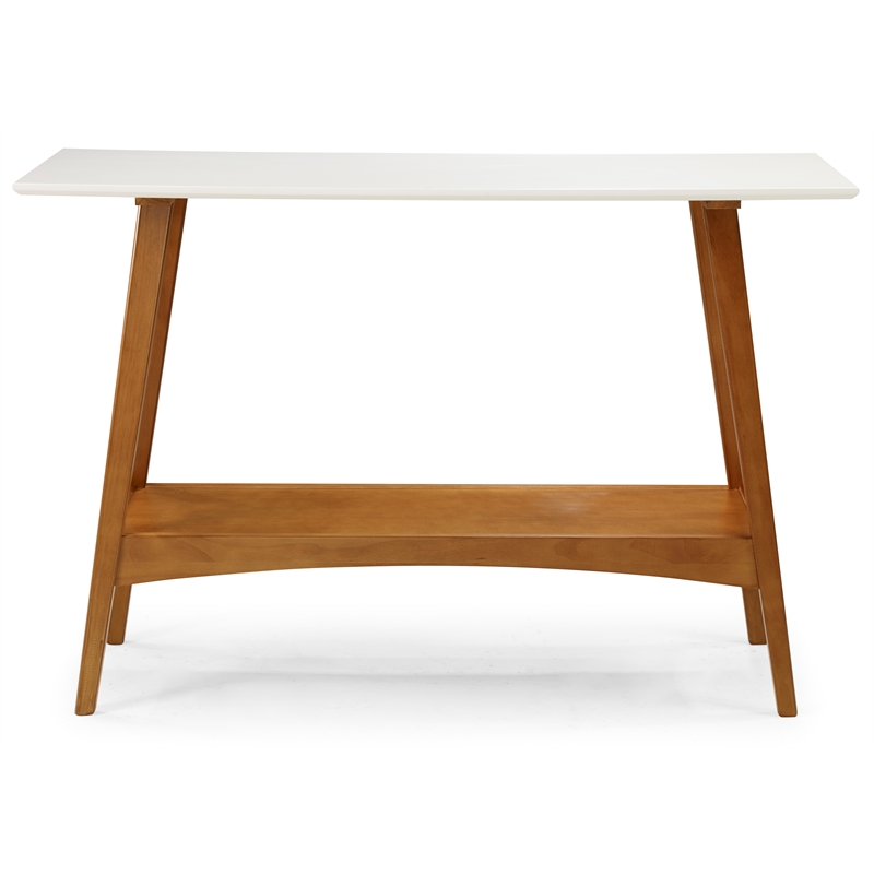 Mid Century Modern Console Table Castanho and White Finish