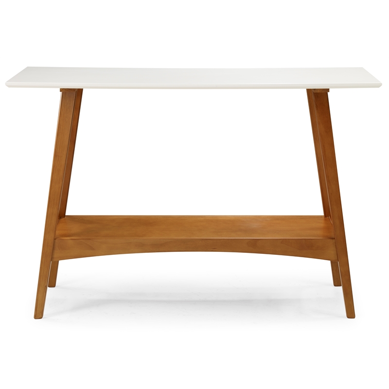 Mid Century Modern Console Table Castanho and White Finish
