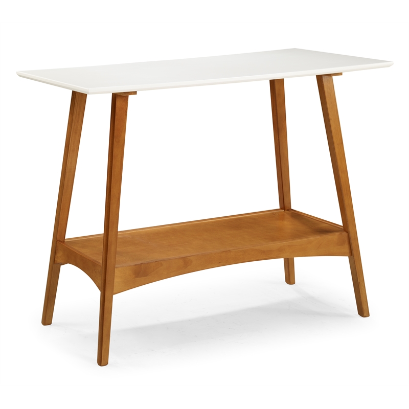 Mid Century Modern Console Table Castanho and White Finish