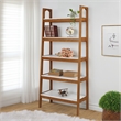 Mid Century Modern Open Bookcase Castanho and White Finish
