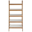 Mid Century Modern Open Bookcase Castanho and White Finish