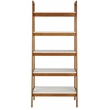 Mid Century Modern Open Bookcase Castanho and White Finish