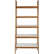 Mid Century Modern Open Bookcase Castanho and White Finish