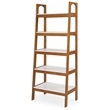 Mid Century Modern Open Bookcase Castanho and White Finish