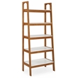 Mid Century Modern Open Bookcase Castanho and White Finish