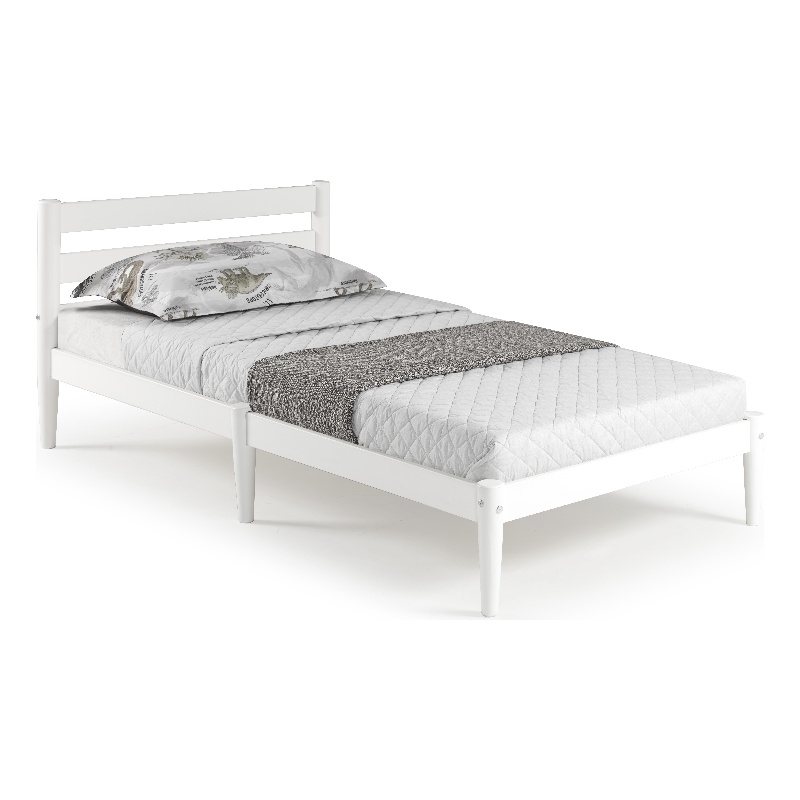 Camaflexi Mid-Century Twin Size Platform Bed - White Finish