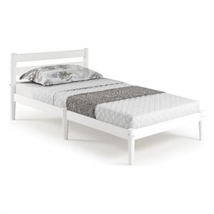 Camaflexi Mid-Century Twin Size Platform Bed - White Finish