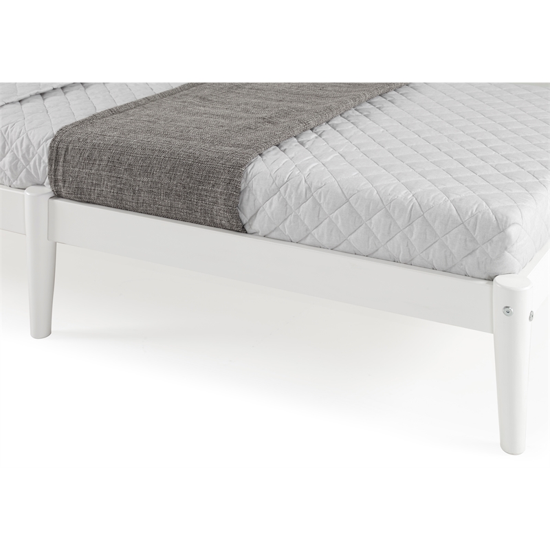 Camaflexi Mid-Century Twin Size Platform Bed - White Finish
