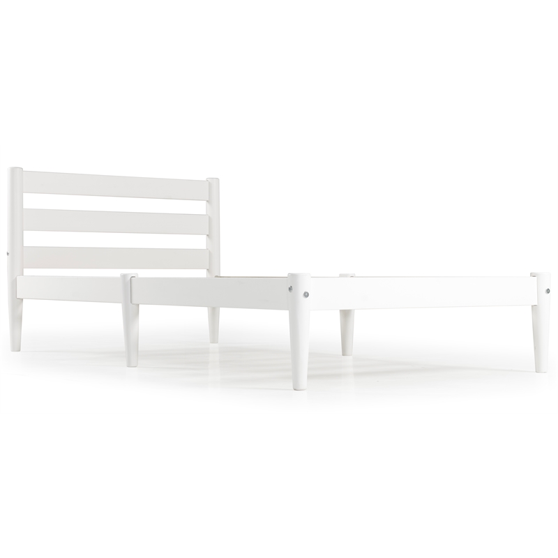 Camaflexi Mid-Century Twin Size Platform Bed - White Finish