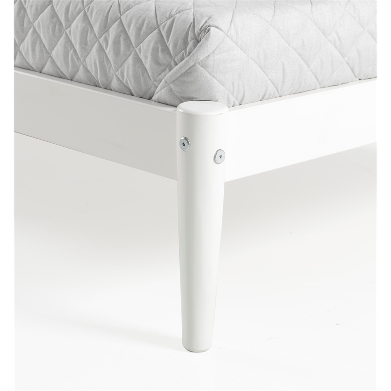 Camaflexi Mid-Century Twin Size Platform Bed - White Finish