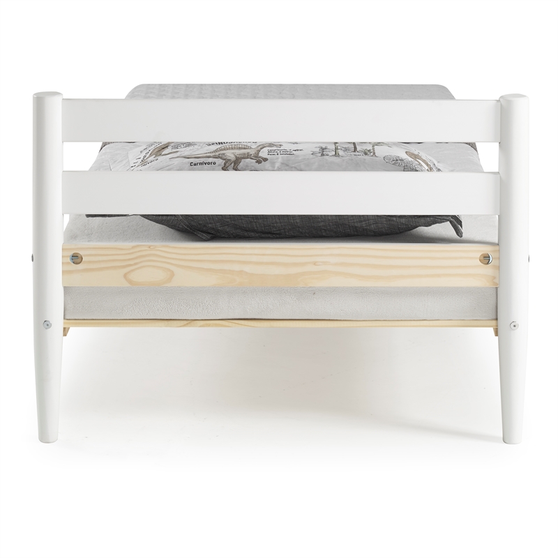 Camaflexi Mid-Century Twin Size Platform Bed - White Finish