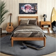Camaflexi Mid-Century Twin Size Platform Bed - Castanho Finish