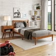 Camaflexi Mid-Century Twin Size Platform Bed - Castanho Finish