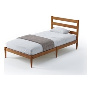 Camaflexi Mid-Century Twin Size Platform Bed - Castanho Finish