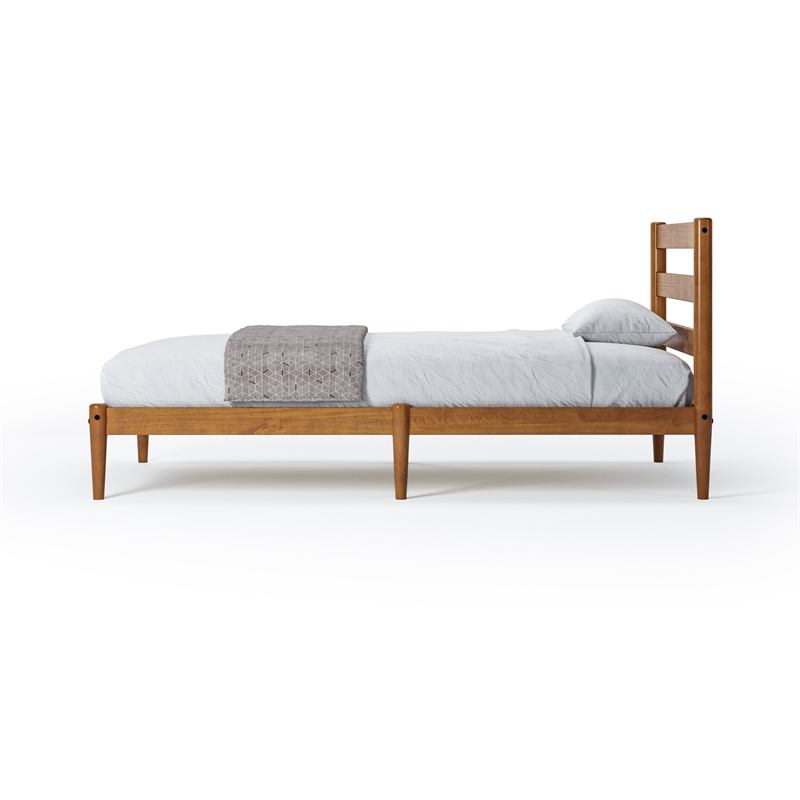 Camaflexi Mid-Century Twin Size Platform Bed - Castanho Finish