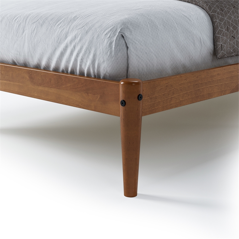 Camaflexi Mid-Century Twin Size Platform Bed - Castanho Finish