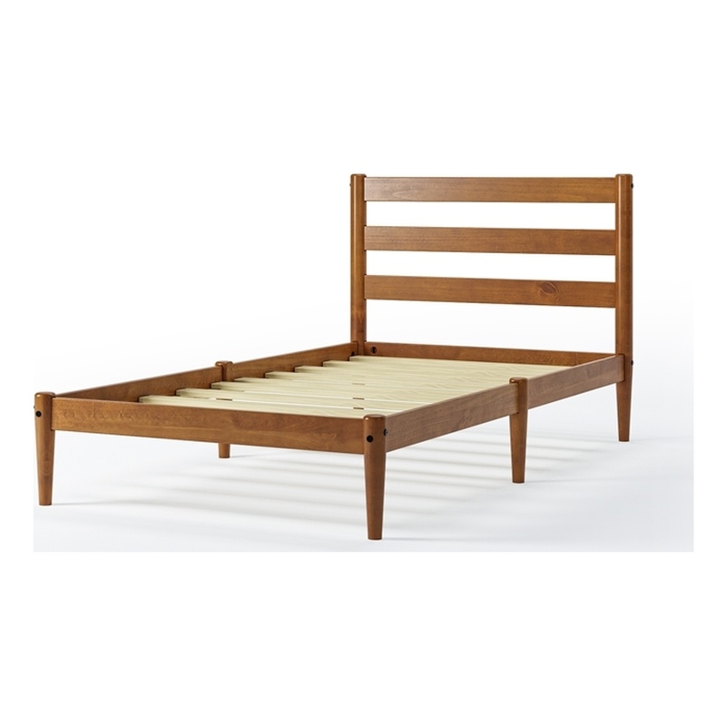 Camaflexi Mid-Century Twin Size Platform Bed - Castanho Finish