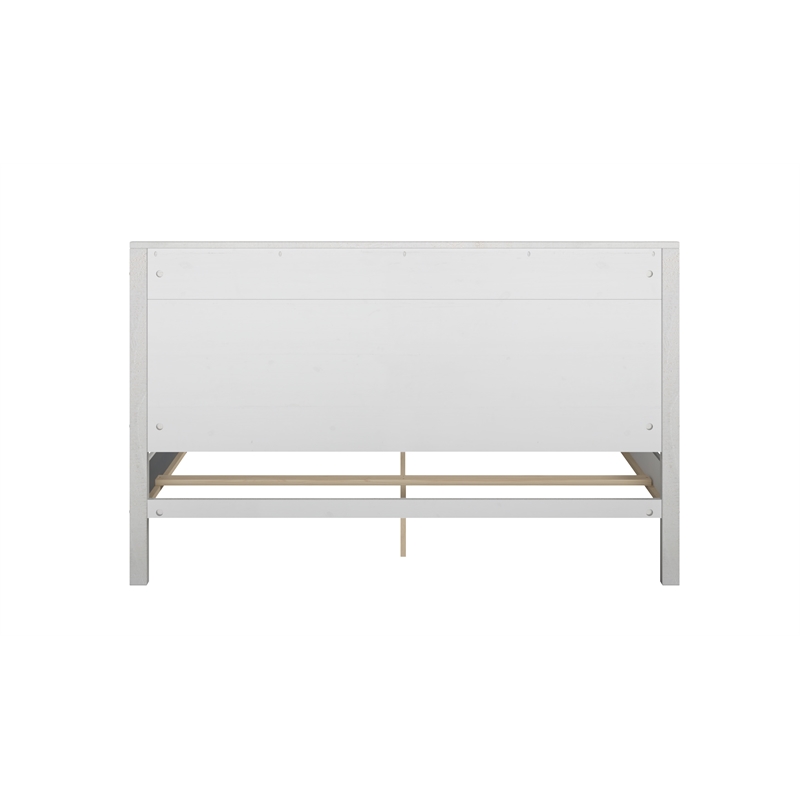 Hampton Solid Wood Bed Queen Size - Coastal White Finish