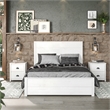 Hampton Solid Wood Bed Queen Size - Coastal White Finish