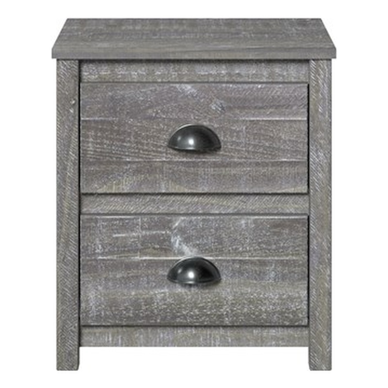 Hampton Solid Wood Nightstand - Misty Grey Finish