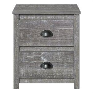 Hampton Solid Wood Nightstand - Misty Grey Finish