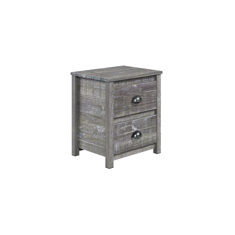 Hampton Solid Wood Nightstand - Misty Grey Finish