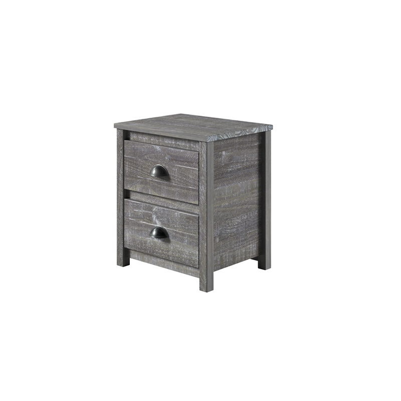 Hampton Solid Wood Nightstand - Misty Grey Finish