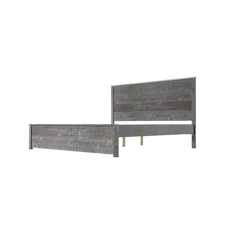 Hampton Solid Wood Bed Queen Size - Misty Grey Finish