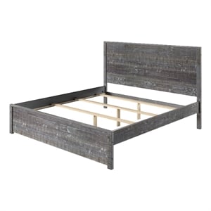 Hampton Solid Wood Bed Queen Size - Misty Grey Finish