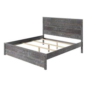 Hampton Solid Wood Bed King Size - Misty Grey Finish