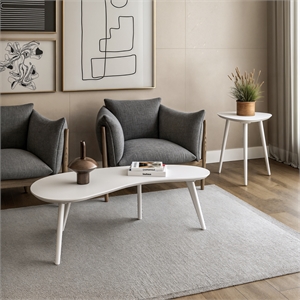 Mid Century Modern Coffee Table - White Finish