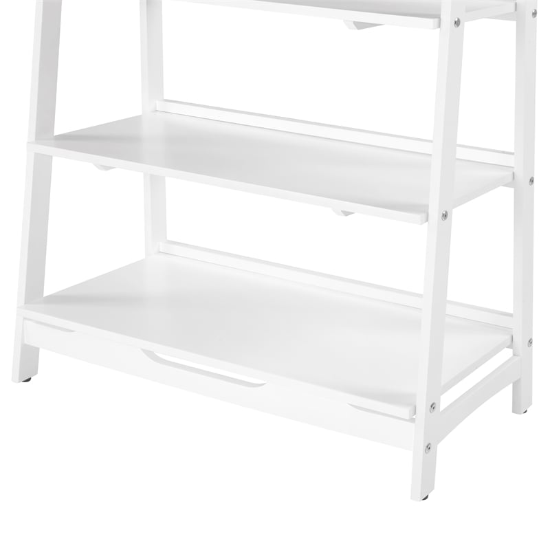 Mid Century Open Shelving Unit - White Finish