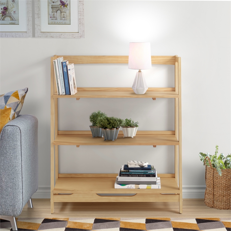Mid Century Open Shelving Unit - Oak Finish