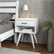 Mid Century Modern One Drawer Nightstand - White Finish