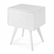 Mid Century Modern One Drawer Nightstand - White Finish