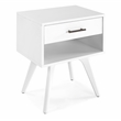 Mid Century Modern One Drawer Nightstand - White Finish