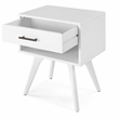 Mid Century Modern One Drawer Nightstand - White Finish