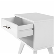 Mid Century Modern One Drawer Nightstand - White Finish