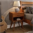 Mid Century Modern One Drawer Nightstand - Castanho Finish