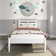 Mid-Century Slat Bed - Twin Size - White Finish