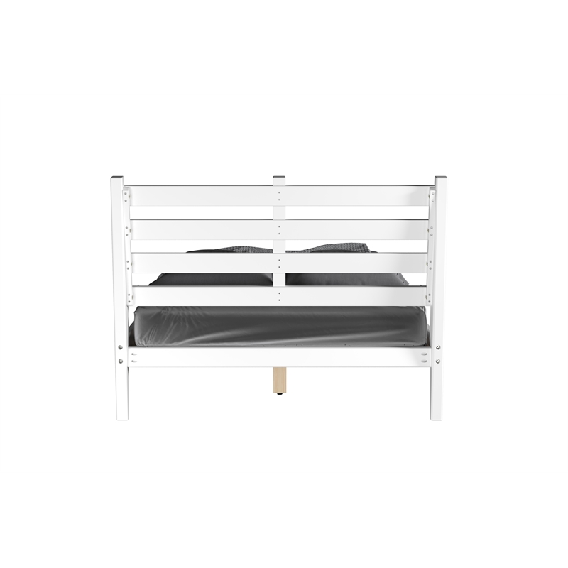 Mid-Century Slat Bed - Full Size - White Finish