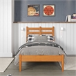 Mid-Century Slat Bed - Twin Size - Castanho Finish