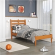 Mid-Century Slat Bed - Twin Size - Castanho Finish