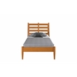 Mid-Century Slat Bed - Twin Size - Castanho Finish