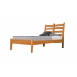 Mid-Century Slat Bed - Twin Size - Castanho Finish